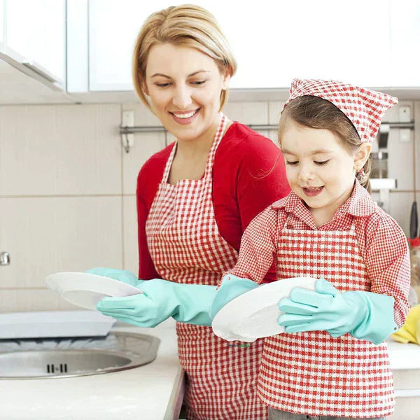 Easy Cleanup Magic: Silicone Scrub Gloves for Dishes, Kitchen, and Bath