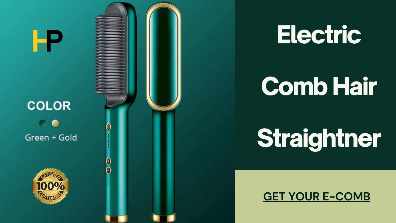 2-in-1 Styling Comb: Effortless Straightening and Curling with E-Comb