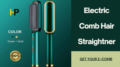 2-in-1 Styling Comb: Effortless Straightening and Curling with E-Comb