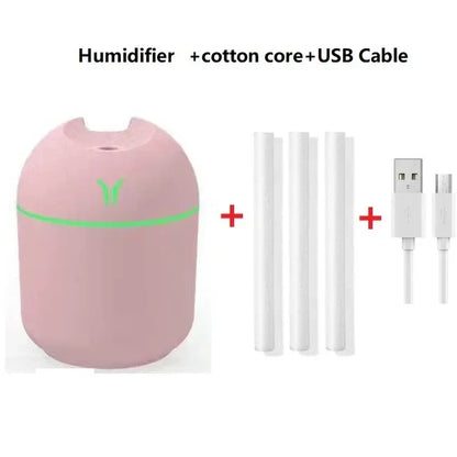 250ml Mini Humidifier: Aromatherapy, Cool Mist, LED, USB, Quiet - Car, Home, Travel